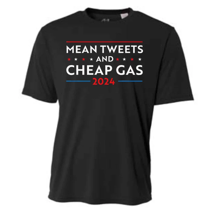 Mean Tweets And Cheap Gas Funny 2024 Pro Trump Women Cooling Performance Crew T-Shirt