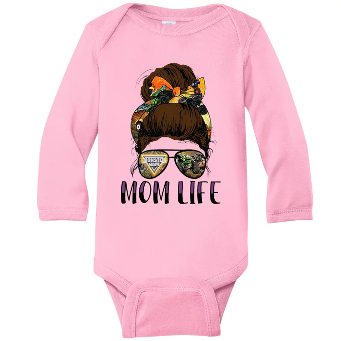 Monster Truck Are My Jam For Monster Truck Lovers Momlife Baby Long Sleeve Bodysuit