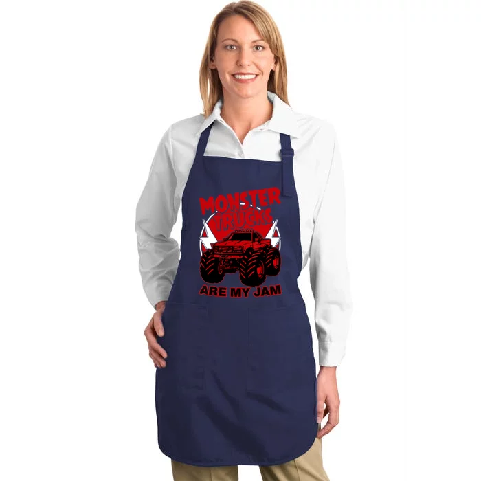 Monster Truck Are My Jam For Funny Monster Truck Lovers Full-Length Apron With Pocket