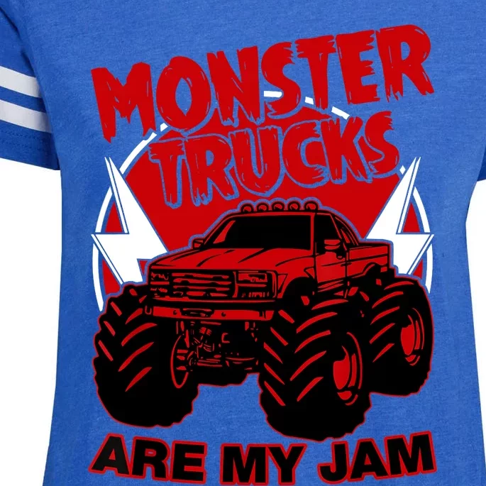 Monster Truck Are My Jam For Funny Monster Truck Lovers Enza Ladies Jersey Football T-Shirt