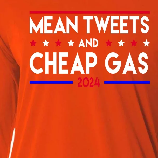 Mean Tweets And Cheap Gas 2024 Donald Trump Cooling Performance Long Sleeve Crew