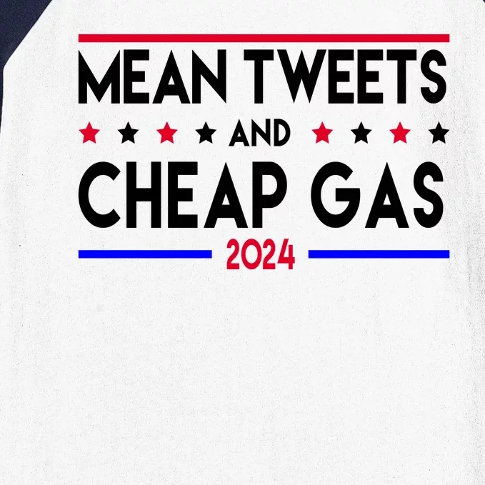 Mean Tweets And Cheap Gas 2024 Donald Trump Baseball Sleeve Shirt