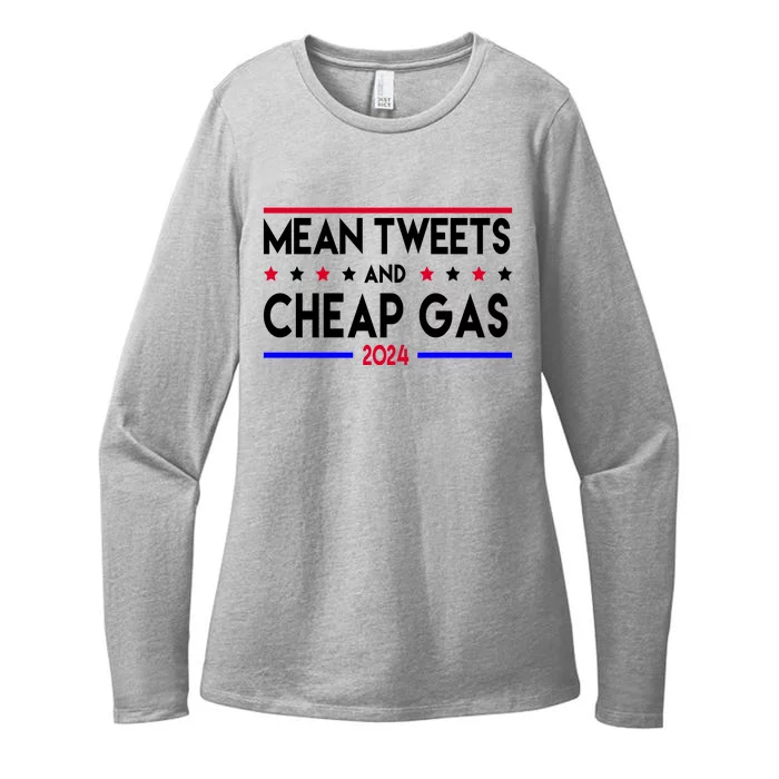 Mean Tweets And Cheap Gas 2024 Donald Trump Womens CVC Long Sleeve Shirt