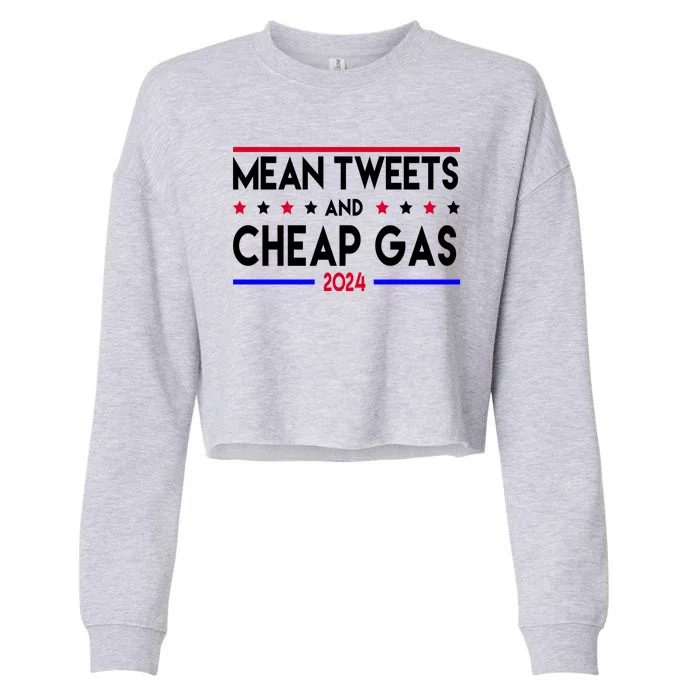 Mean Tweets And Cheap Gas 2024 Donald Trump Cropped Pullover Crew