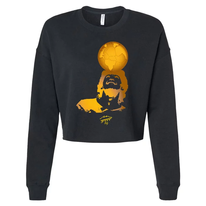 Maradona The Best Player Of The History Cropped Pullover Crew