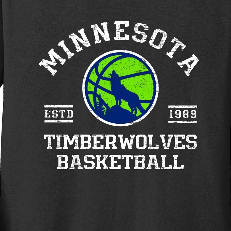 Minnesota Timberwolves Basketball Kids Long Sleeve Shirt