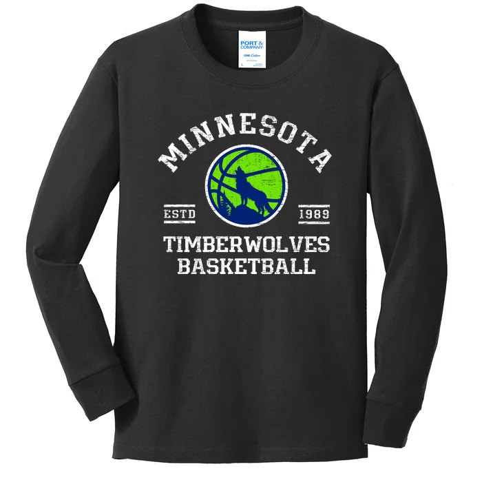 Minnesota Timberwolves Basketball Kids Long Sleeve Shirt