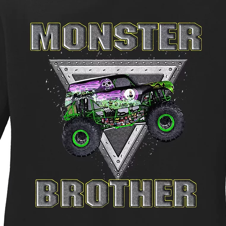 Monster Truck Brother Monster Truck Are My Jam Truck Lovers Ladies Long Sleeve Shirt