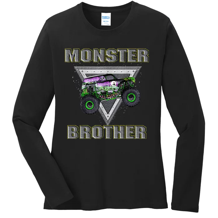 Monster Truck Brother Monster Truck Are My Jam Truck Lovers Ladies Long Sleeve Shirt