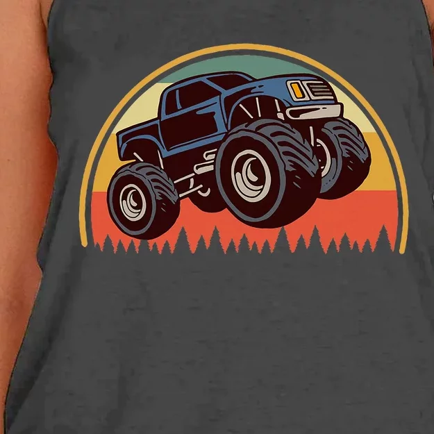 Monster Truck Big Style Truck Women's Knotted Racerback Tank