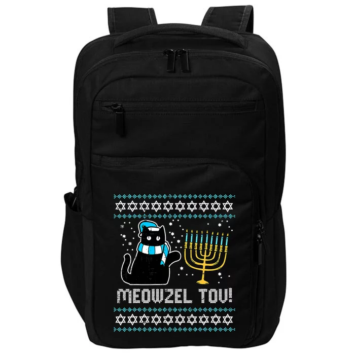 Meowzel Tov Black Cat Funny Hanukkah Chanukah Impact Tech Backpack