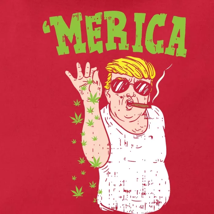 Merica Trump Bae Smoking Weed Cannabis Funny 420 Stoner Gift Zip Tote Bag