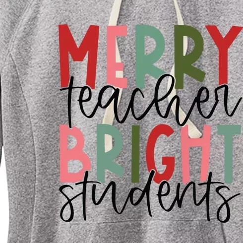 Merry Teacher Bright Students Christmas Teacher Women's Fleece Hoodie