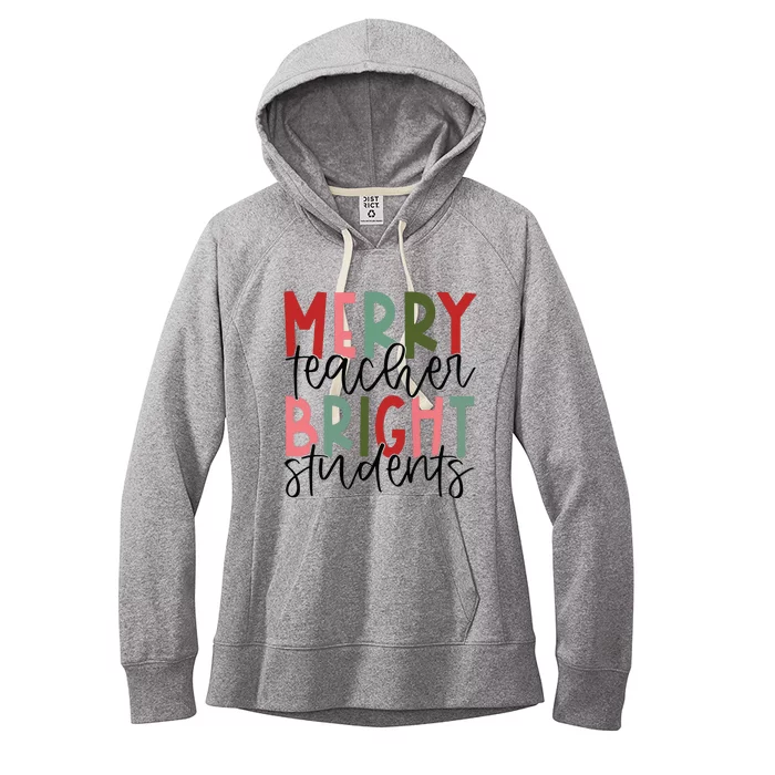 Merry Teacher Bright Students Christmas Teacher Women's Fleece Hoodie