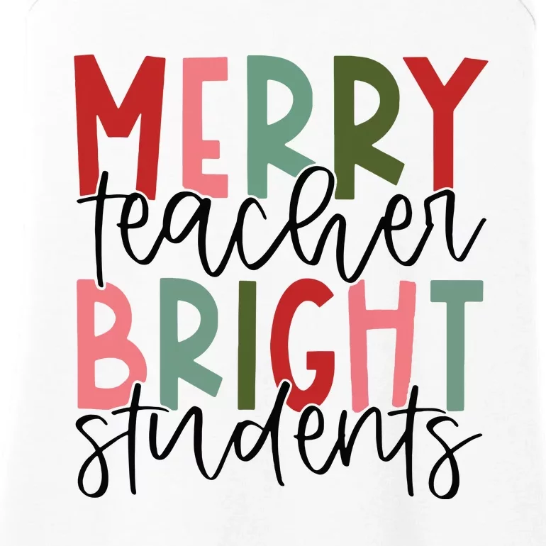 Merry Teacher Bright Students Christmas Teacher Ladies Essential Tank