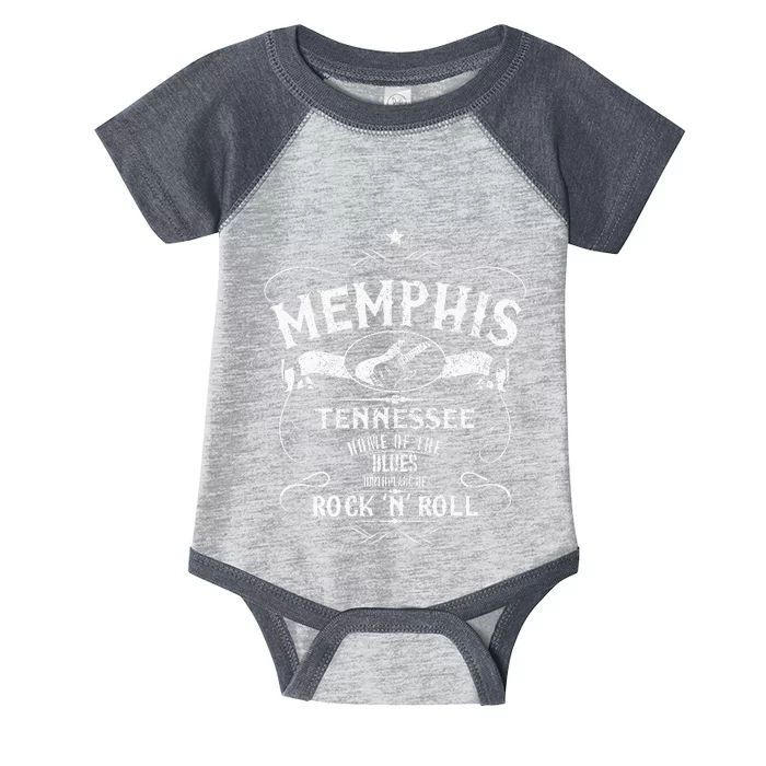 Memphis Tennessee Blues Country Music Guitar Vintage Gift Infant Baby Jersey Bodysuit