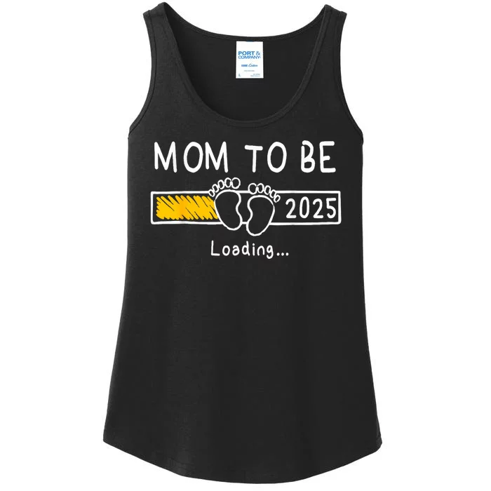 Mom To Be 2025 Loading Mom Est 2025 Promoted To Mommy Ladies Essential Tank