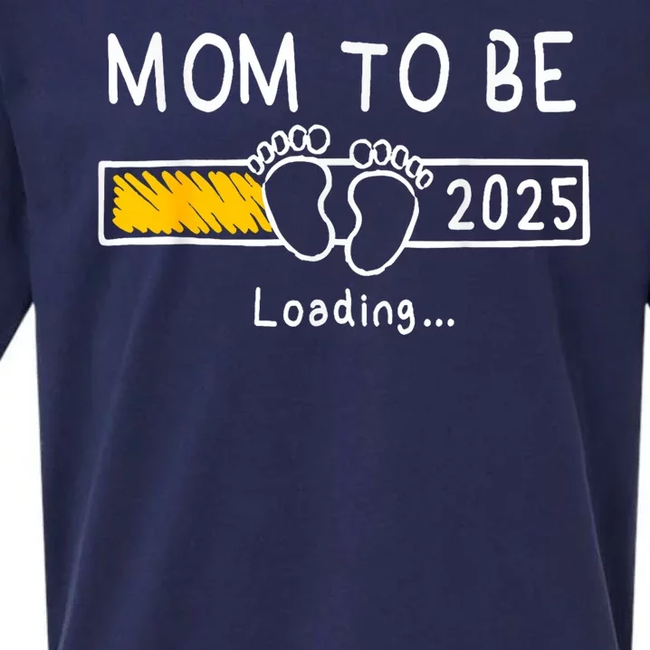 Mom To Be 2025 Loading Mom Est 2025 Promoted To Mommy Sueded Cloud Jersey T-Shirt