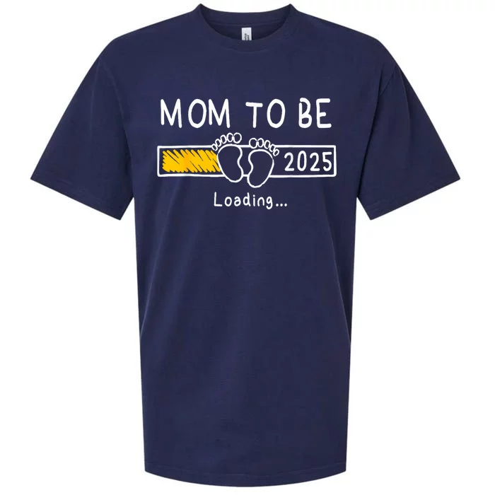 Mom To Be 2025 Loading Mom Est 2025 Promoted To Mommy Sueded Cloud Jersey T-Shirt