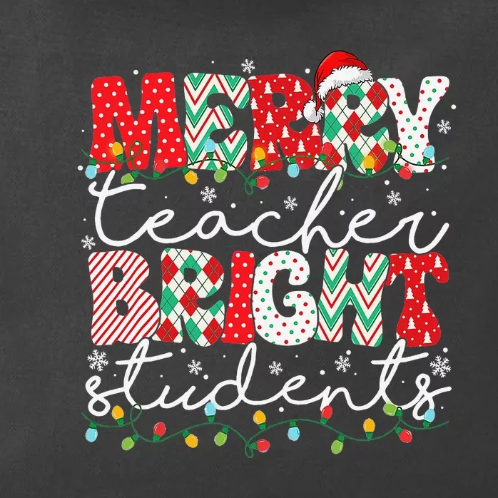 Merry Teacher Bright Students Teacher Christmas Ornaments Zip Tote Bag