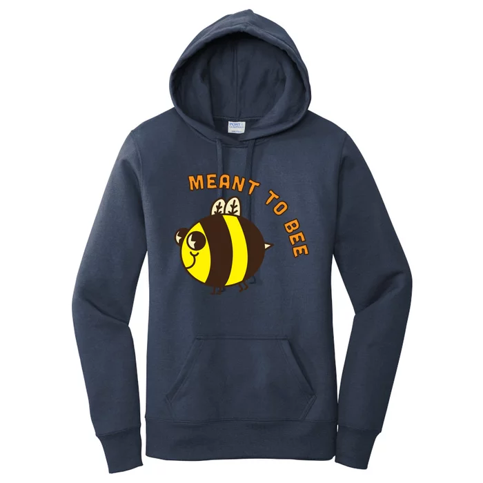 Meant To Bee Valentines Day Gift Funny Animal Pun Bees Funny Gift Women's Pullover Hoodie