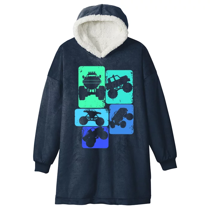 Monster Truck Boys Hooded Wearable Blanket