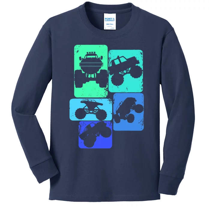 Monster Truck Boys Kids Long Sleeve Shirt