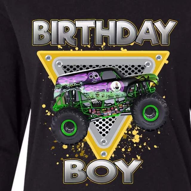 Monster Truck Birthday Boy Monster Truck Are My Jam Lovers Womens Cotton Relaxed Long Sleeve T-Shirt