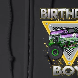 Monster Truck Birthday Boy Monster Truck Are My Jam Lovers Full Zip Hoodie