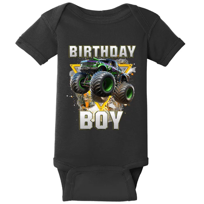 Monster Truck Birthday Boy Monster Truck Are My Jam Lovers Baby Bodysuit