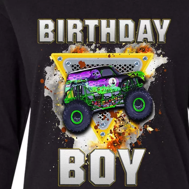 Monster Truck Birthday Boy Monster Truck Are My Jam Lovers Gift Womens Cotton Relaxed Long Sleeve T-Shirt