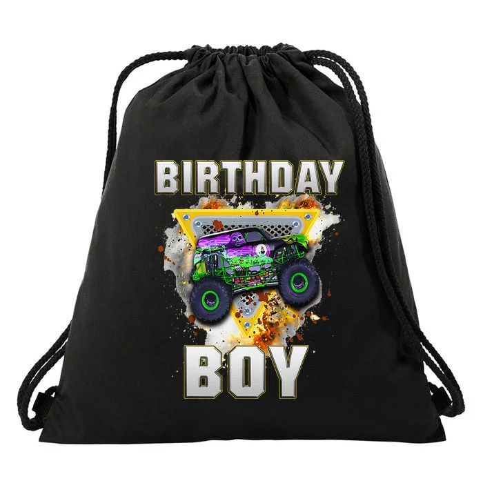 Monster Truck Birthday Boy Monster Truck Are My Jam Lovers Gift Drawstring Bag