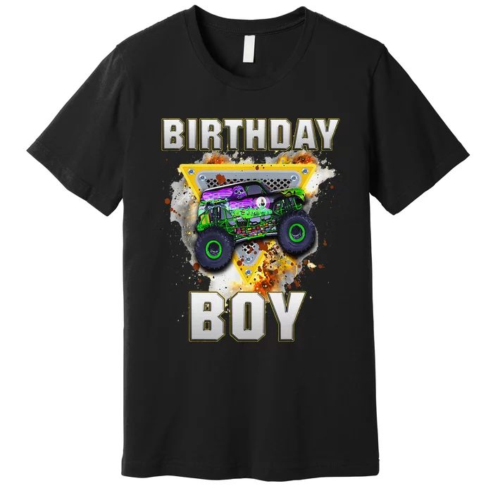 Monster Truck Birthday Boy Monster Truck Are My Jam Lovers Gift Premium T-Shirt