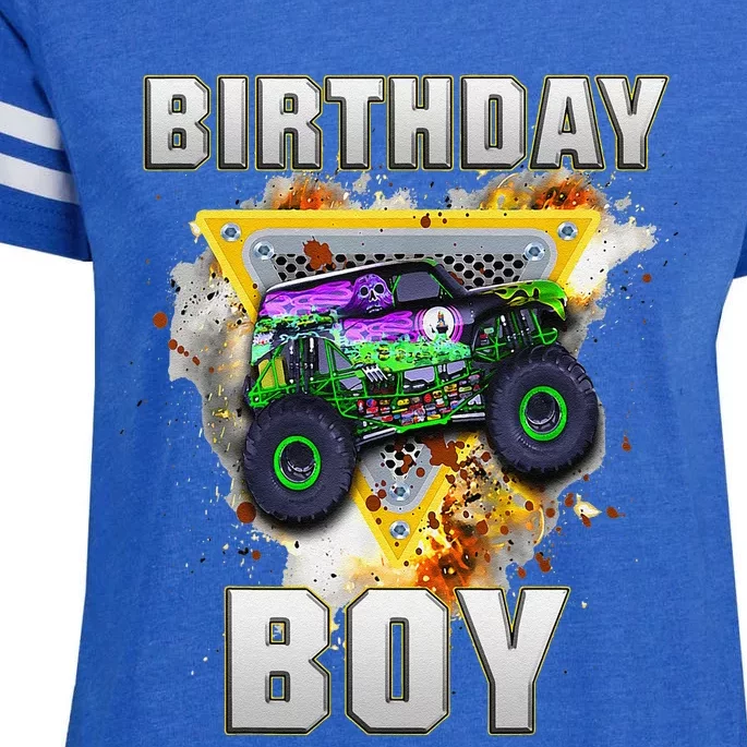 Monster Truck Birthday Boy Monster Truck Are My Jam Lovers Gift Enza Ladies Jersey Football T-Shirt