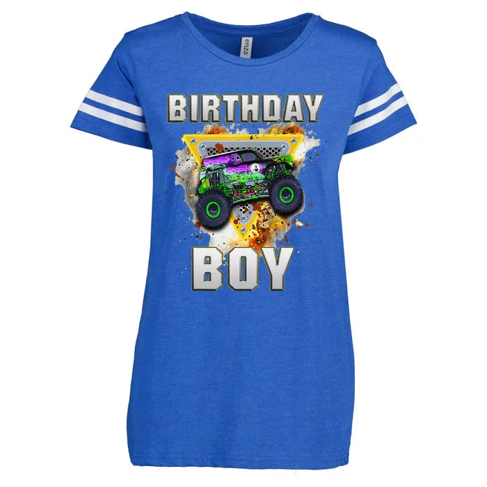 Monster Truck Birthday Boy Monster Truck Are My Jam Lovers Gift Enza Ladies Jersey Football T-Shirt