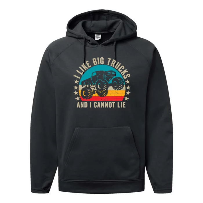 Monster Truck Boys Girls I Like Big Trucks And I Cannot Lie Performance Fleece Hoodie