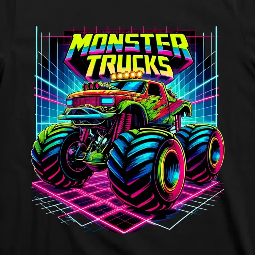 Monster Truck Birthday Party Retro Monster Trucks Lover T-Shirt