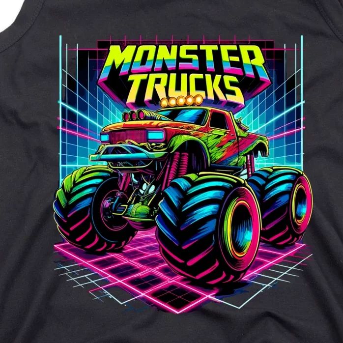 Monster Truck Birthday Party Retro Monster Trucks Lover Tank Top