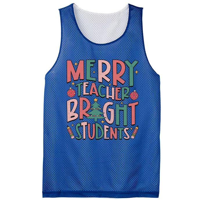 Merry Teacher Bright Student Christmas Vibes Love Teacher Gift Mesh Reversible Basketball Jersey Tank