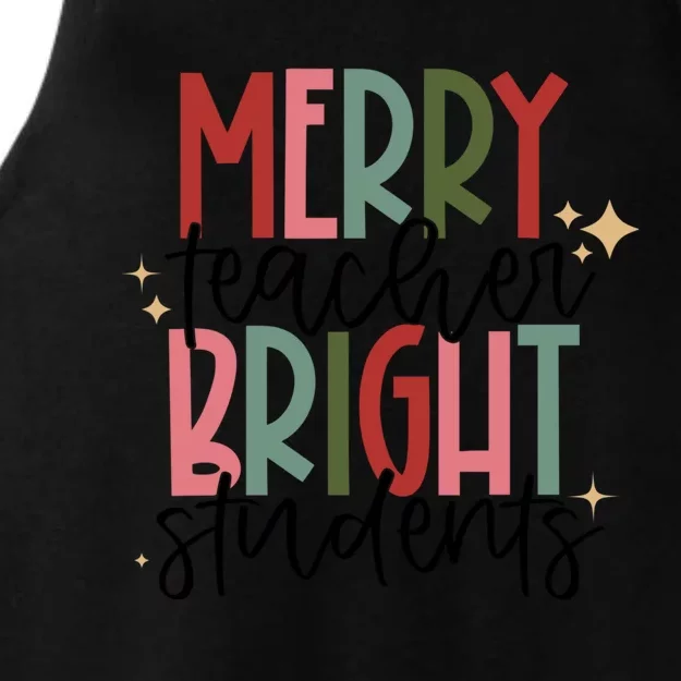 Merry Teacher Bright Students Christmas Gift Ladies Tri-Blend Wicking Tank