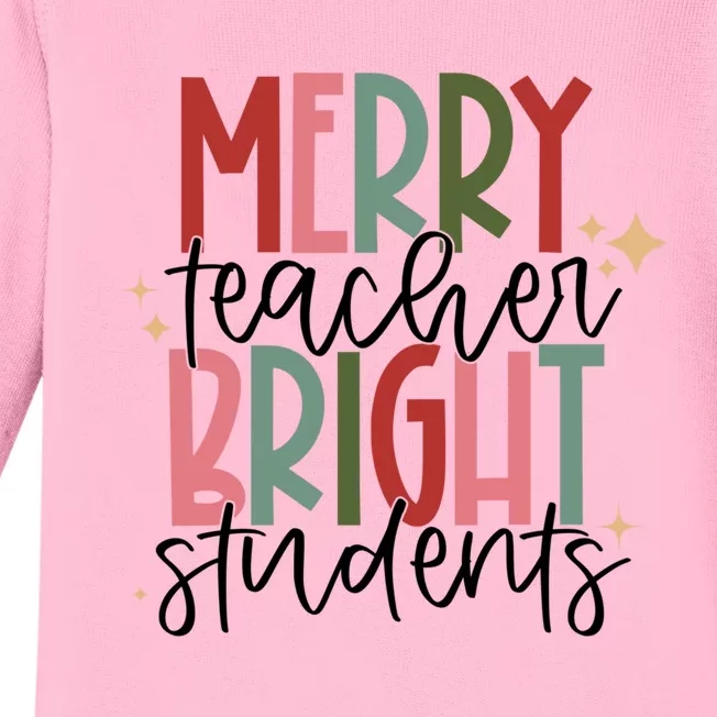 Merry Teacher Bright Students Christmas Gift Baby Long Sleeve Bodysuit