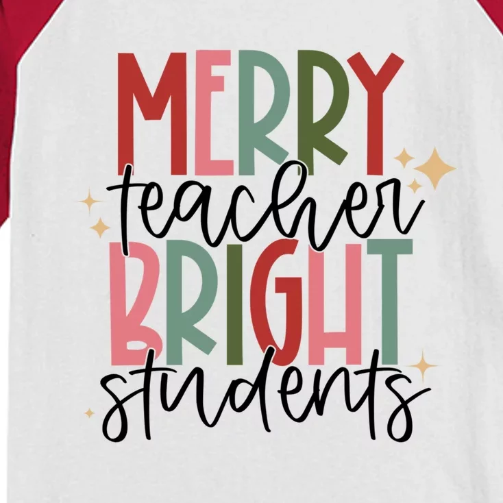 Merry Teacher Bright Students Christmas Gift Kids Colorblock Raglan Jersey