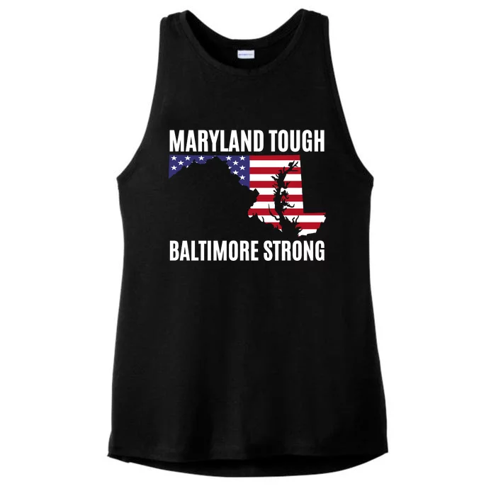 Maryland Tough Baltimore Strong Ladies Tri-Blend Wicking Tank