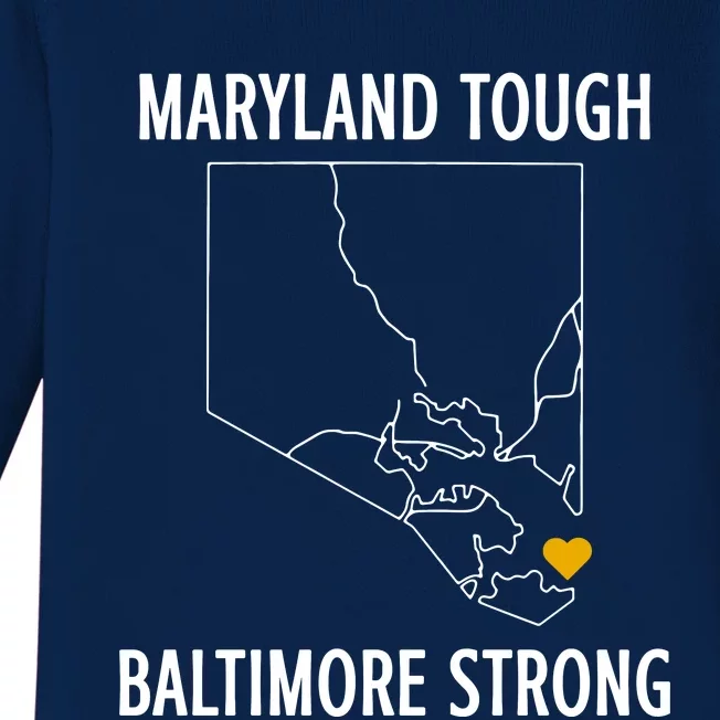 Maryland Tough Baltimore Strong Baby Long Sleeve Bodysuit