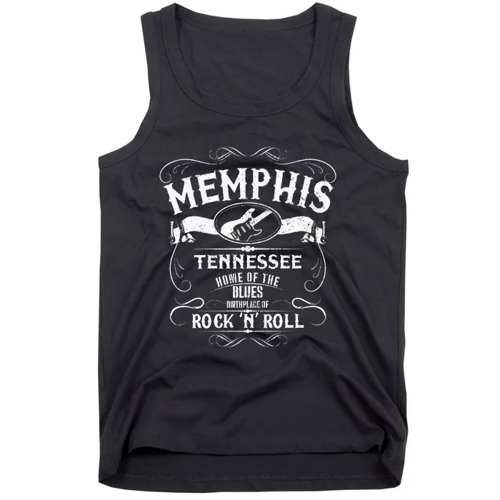 Memphis Tennessee Blues Country Music Guitar Vintage Gift Tank Top