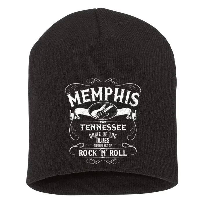 Memphis Tennessee Blues Country Music Guitar Vintage Gift Short Acrylic Beanie