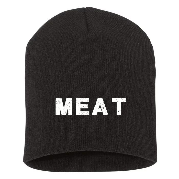 MEAT Tasty BBQ Food Funny Short Acrylic Beanie