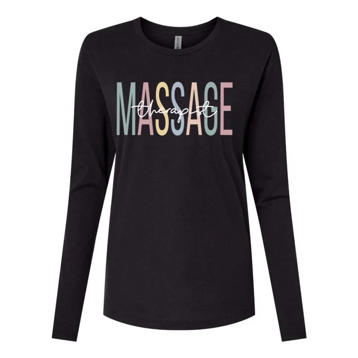 Massage Therapist Boho Massage Therapy Funny Gift Womens Cotton Relaxed Long Sleeve T-Shirt