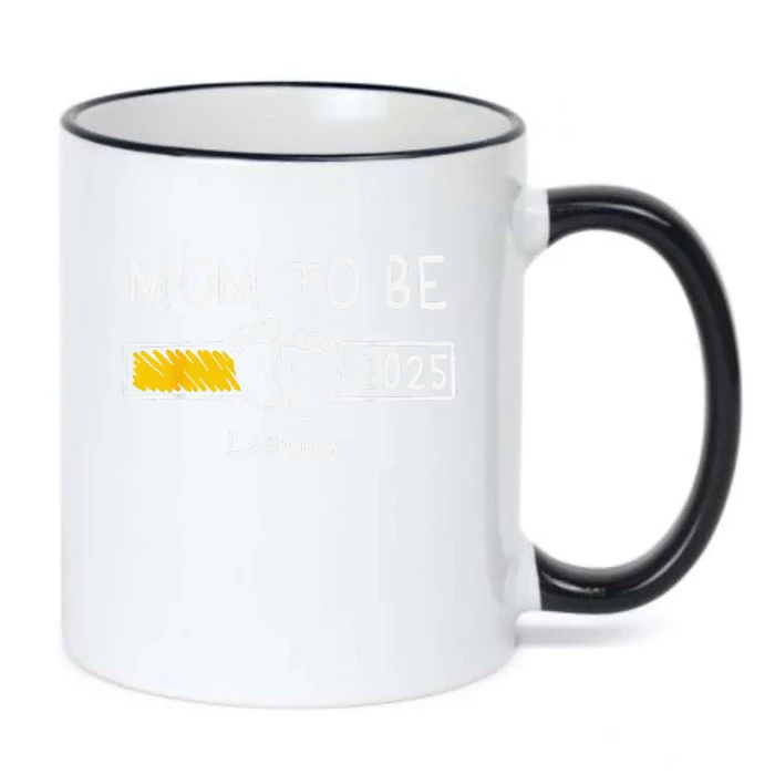 Mom To Be 2025 Loading Mom Est 2025 Promoted To Mommy Black Color Changing Mug