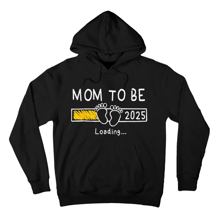 Mom To Be 2025 Loading Mom Est 2025 Promoted To Mommy Hoodie